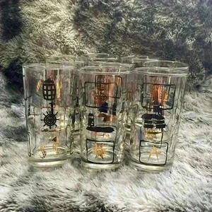 Nautical  Themed Tall Drinking Glasses by Dominion Glass of Canada